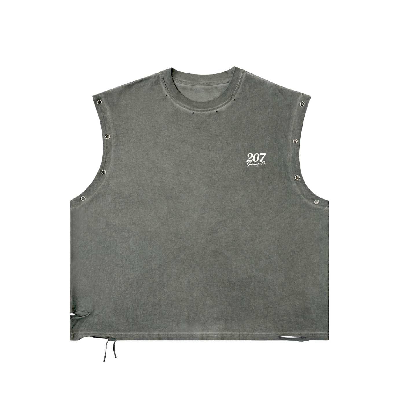 MIAMI - Distressed Grommet Eyelet Tank Top