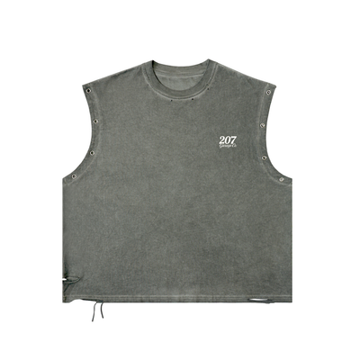 MIAMI - Distressed Grommet Eyelet Tank Top