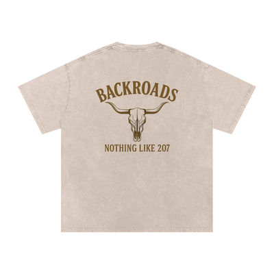 BACKROADS - Snow Washed Oversized Cotton T-Shirt