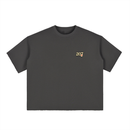 LUCKY 7'S - Boxy Half-Sleeve Raw-Edge T-Shirt