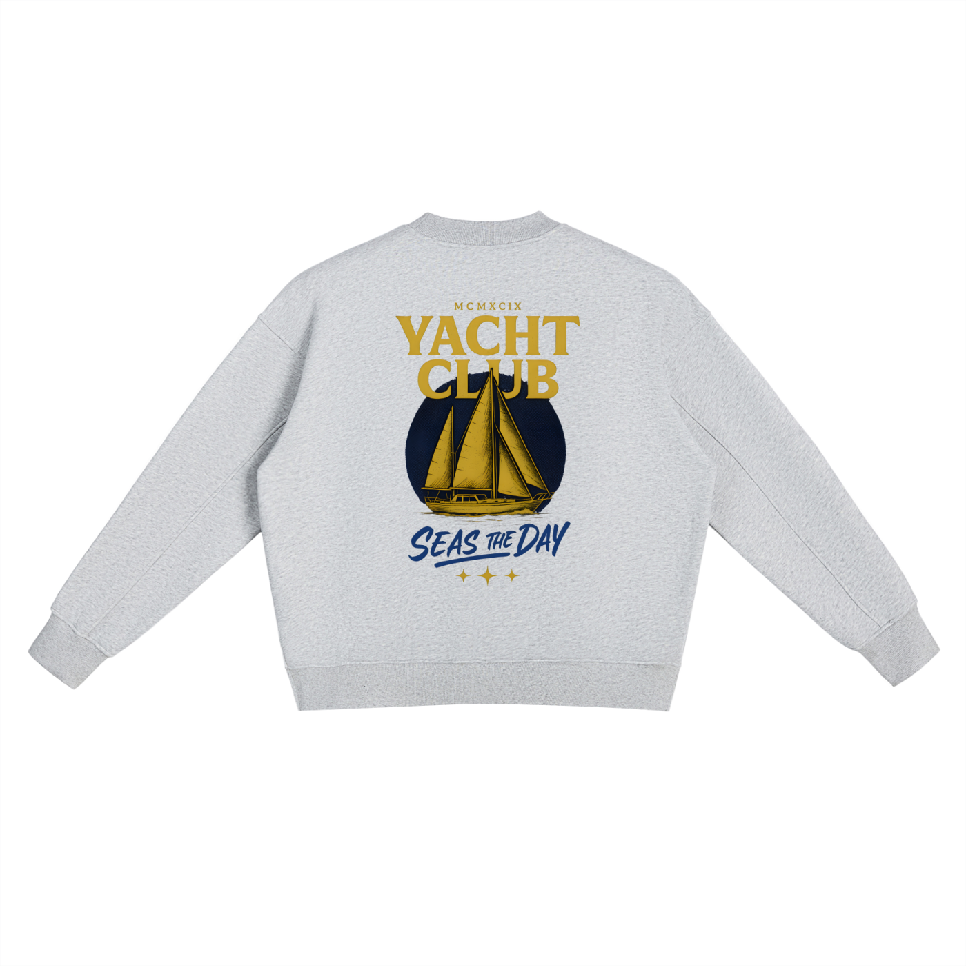 YACHT CLUB - Fleece Side Slit Crewneck Sweatshirt