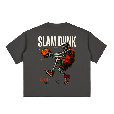 BASKETBALL - Boxy Half-Sleeve Raw-Edge T-Shirt