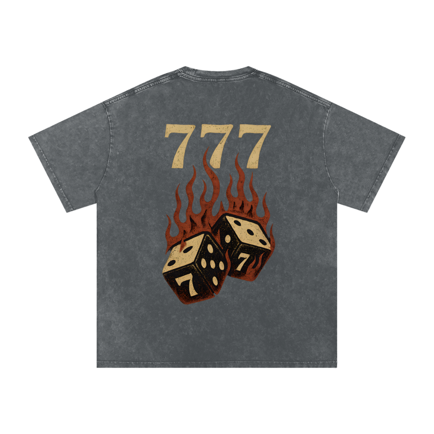 LUCKY 7'S - Snow Washed Oversized Cotton T-Shirt