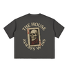 LUCKY 7'S - Boxy Half-Sleeve Raw-Edge T-Shirt
