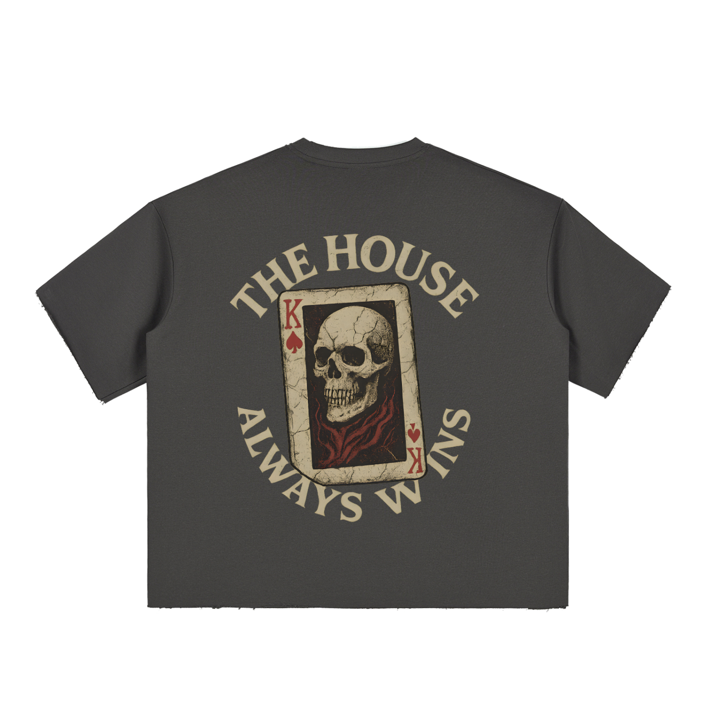 LUCKY 7'S - Boxy Half-Sleeve Raw-Edge T-Shirt