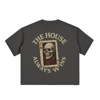 LUCKY 7'S - Boxy Half-Sleeve Raw-Edge T-Shirt