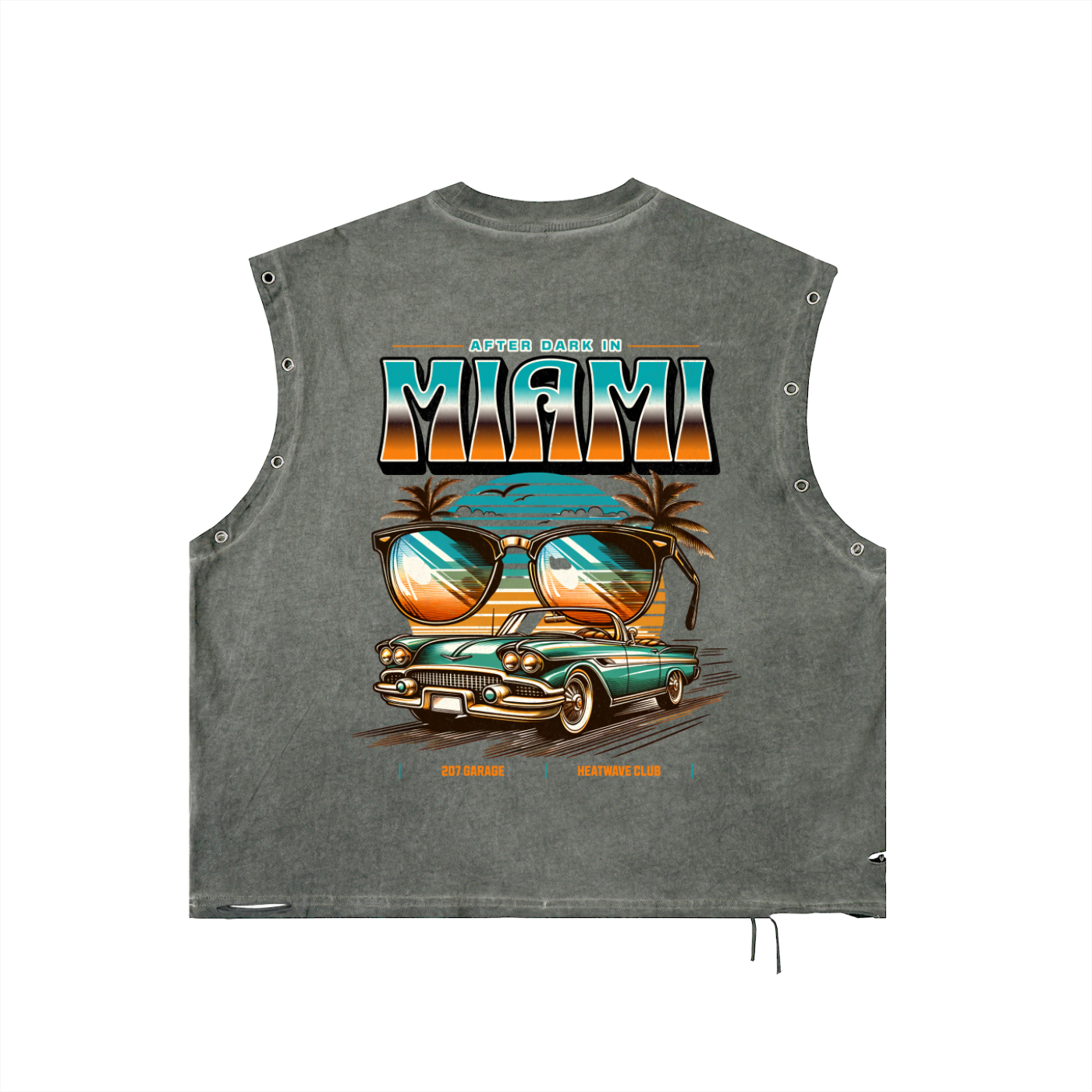 MIAMI - Distressed Grommet Eyelet Tank Top