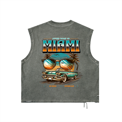 MIAMI - Distressed Grommet Eyelet Tank Top