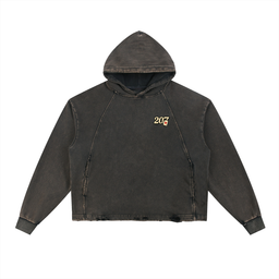 LUCKY 7'S - Vintage Washed Frayed-Hem Hoodie