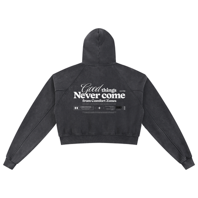 GOOD THINGS - Snow Washed Cropped Hoodie