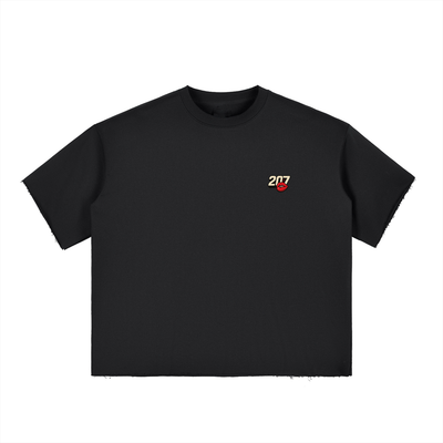 KISS ME - Boxy Half-Sleeve Raw-Edge T-Shirt