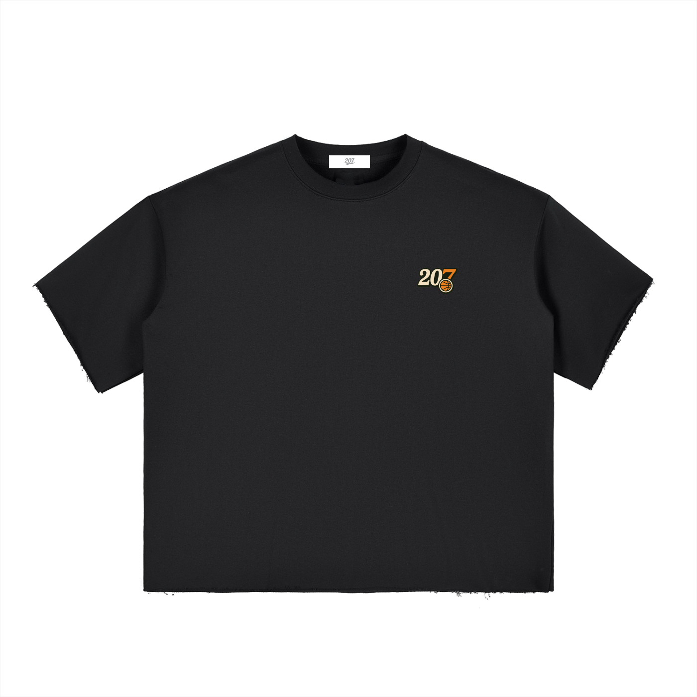 BASKETBALL - Boxy Half-Sleeve Raw-Edge T-Shirt