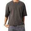 LUCKY 7'S - Boxy Half-Sleeve Raw-Edge T-Shirt