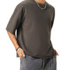 LUCKY 7'S - Boxy Half-Sleeve Raw-Edge T-Shirt